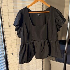 Express Black Puff Sleeve Blouse